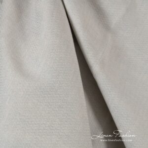 Linen cotton fabric in zigzag pattern woven from white and bluish grey yarns