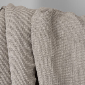 Béžová ľanovo-bavlnená vafľová tkanina praná
