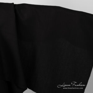 Black linen cotton fabric