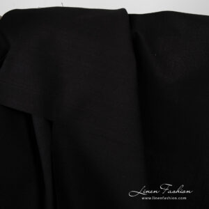 Linen blend fabric in black color