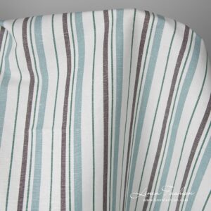 Striped off-white linen / cotton fabric for sewing clothes and home decor items