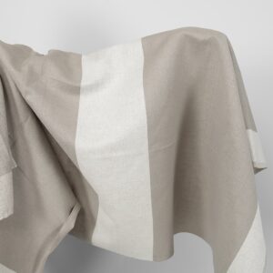 Ľanovo-bavlnená tkanina v širokých prírodne bielych pruhoch