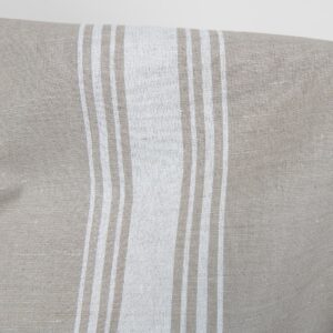 Ľanovo-bavlnená tkanina v prírodne bielych pruhoch