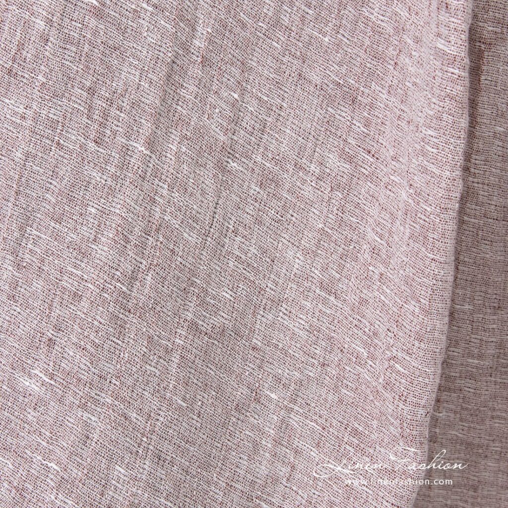 Brown linen fabric in melange
