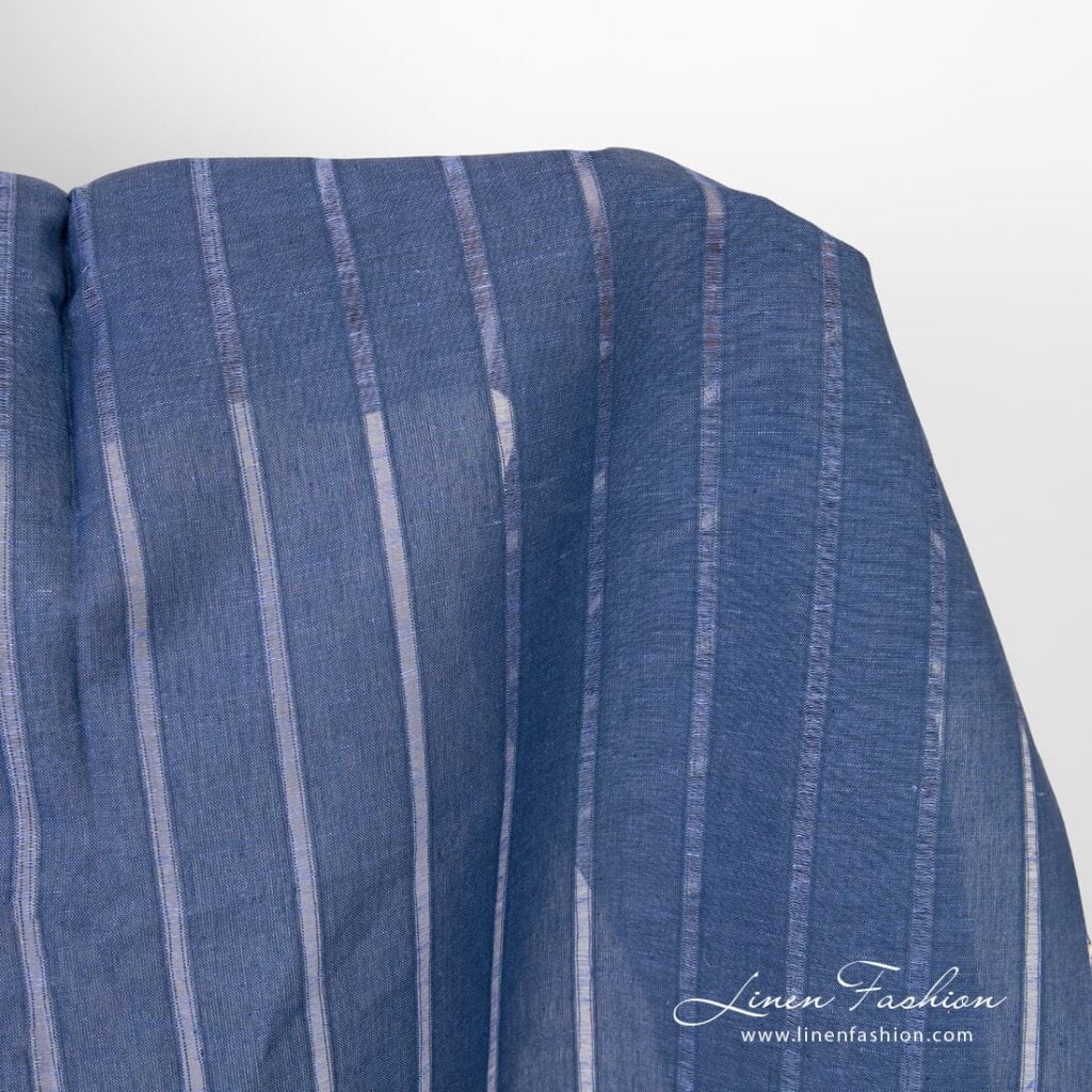 Blue linen cotton fabric