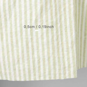 Ľanovo-bavlnená svetlozelené pásiky predpraná látka