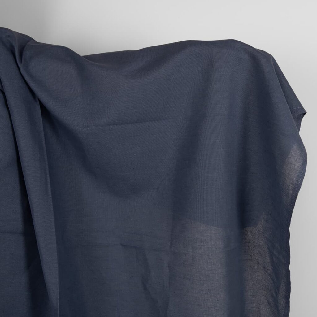 Linen blend fabric in dark blue