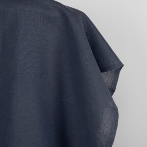 Linen blend fabric in dark blue edge