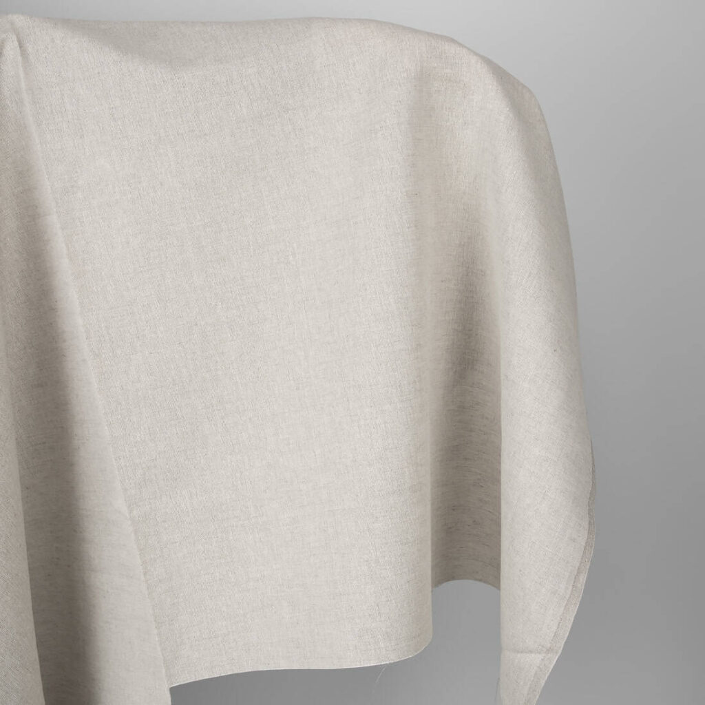 Plain linen / cotton fabric in light grey