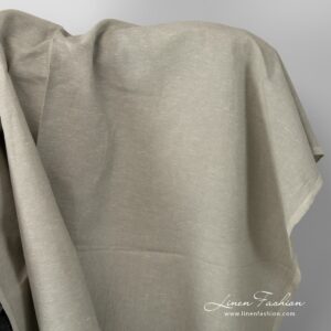 Melange greenish grey linen-cotton fabric.