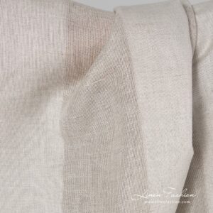 Striped grey linen cotton fabric.