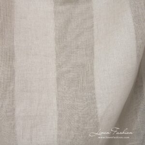 Linen cotton fabric in grey color, striped.