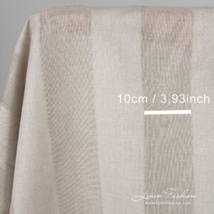 Striped grey linen cotton fabric.