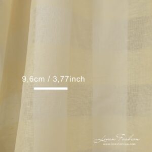 Open weave striped linen cotton fabric.