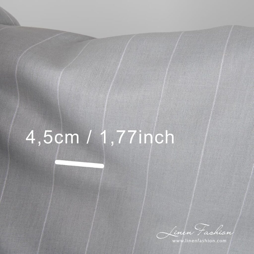 wide linen cotton fabric in light grey.