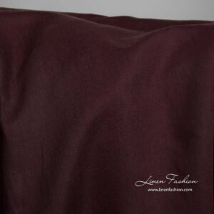 Vínovočervená ľanovo-bavlnená tkanina