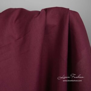 Čerešňovo červená ľanovo-bavlnená tkanina