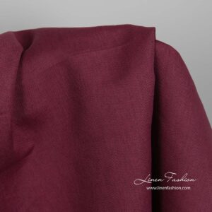 Čerešňovo červená ľanovo-bavlnená tkanina