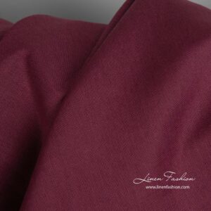 Čerešňovo červená ľanovo-bavlnená tkanina