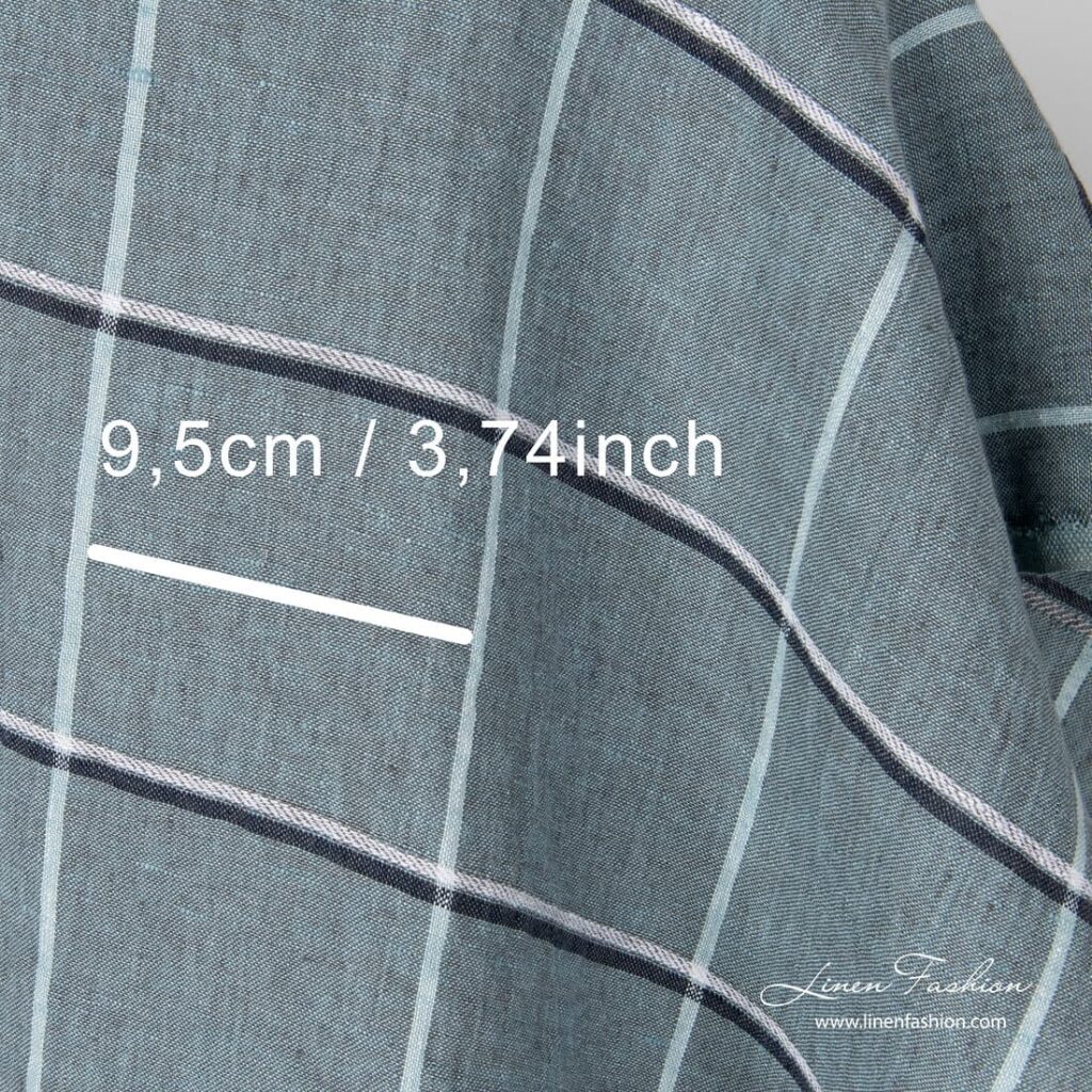 100% linen fabric in green, washed.