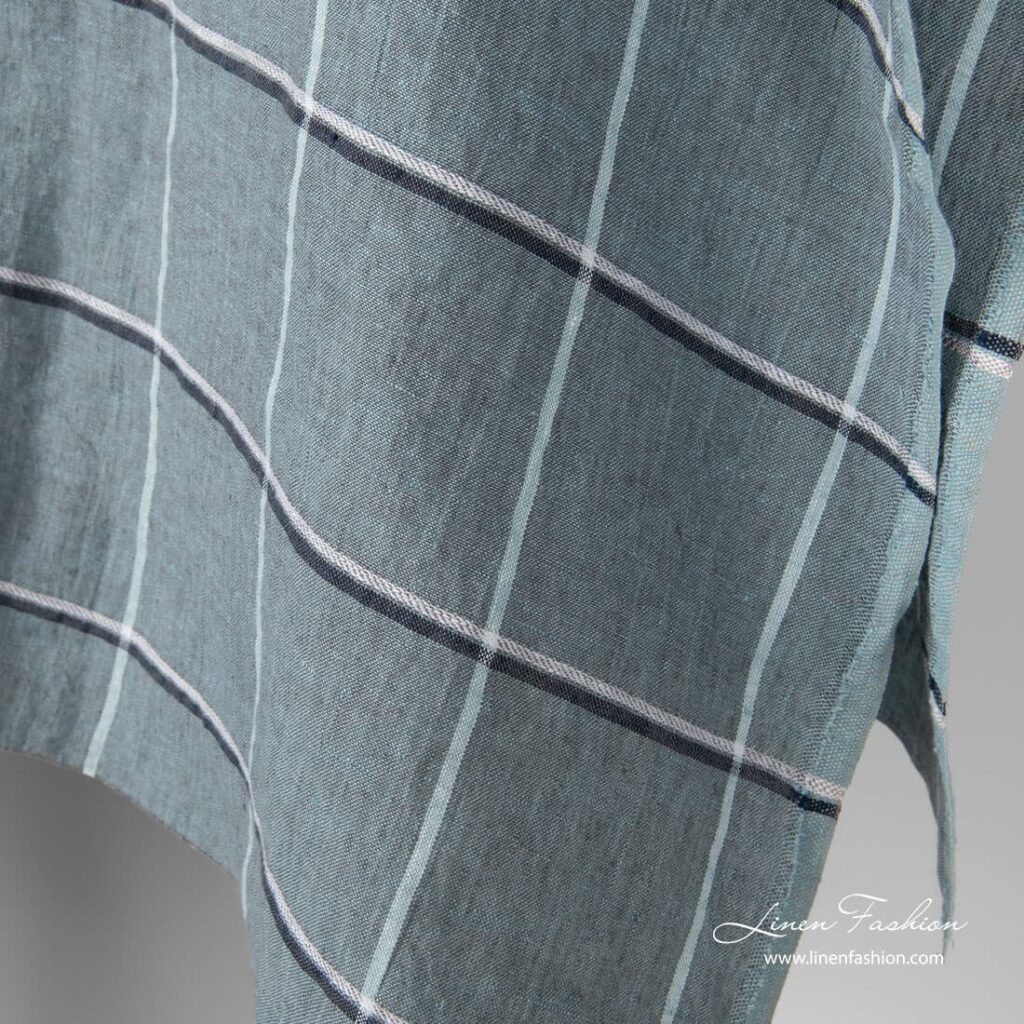 Linen fabric in green color.