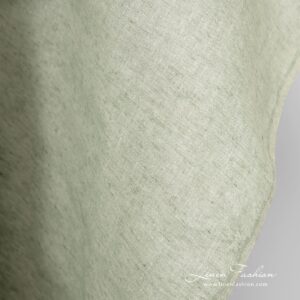 Greenish linen wide fabric in plain weave pattern