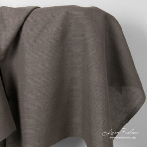 Linen cotton fabric with thin stripes