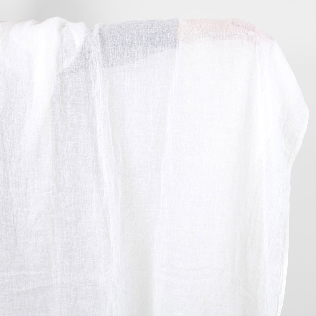 Linen fabric sheer optical white, washed