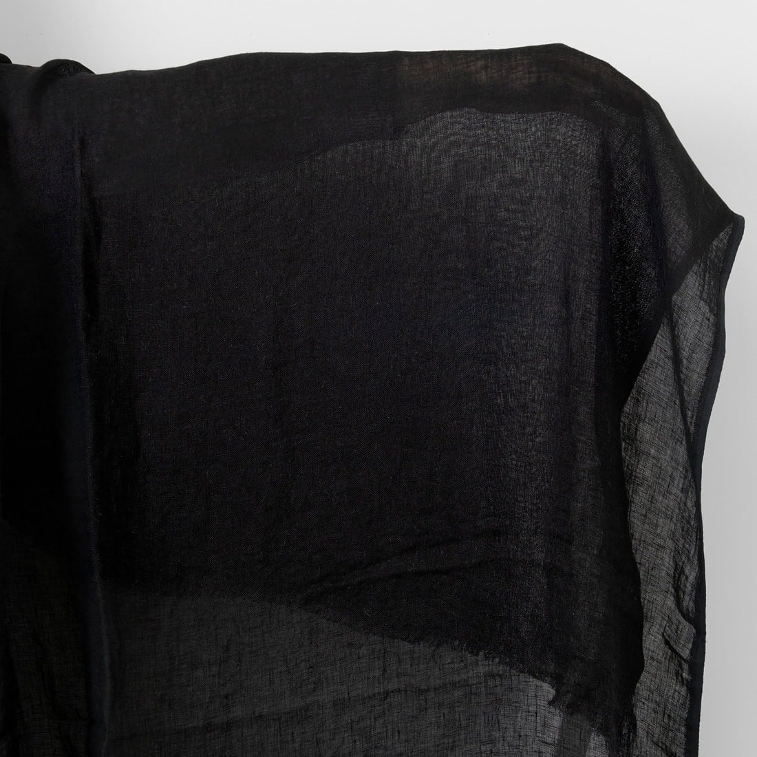 Linen fabric sheer black