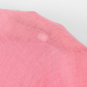 Ľanová látka priesvitná jasná ružová, praná