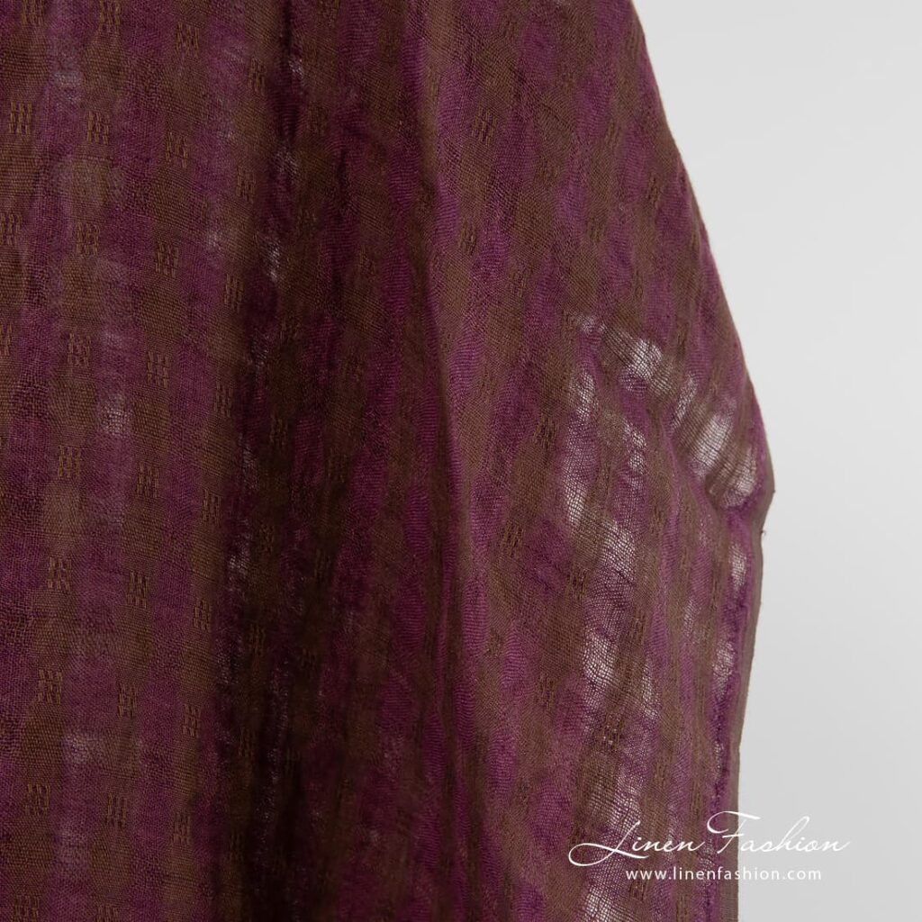 Washed 100% linen fabric in checks.