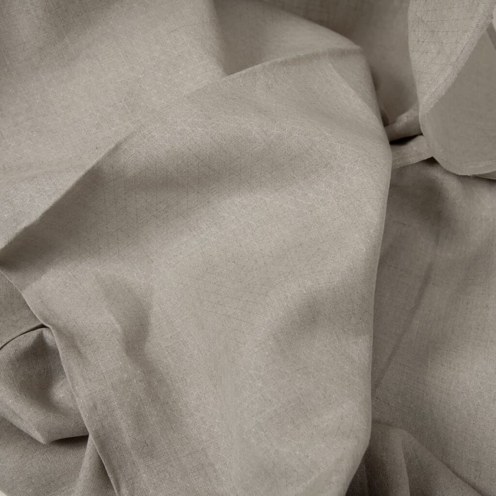 Grey patterned pure linen fabric texture
