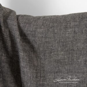 Linen fabric in black and natural (undyed) linen color