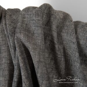 Linen fabric in herringbone pattern