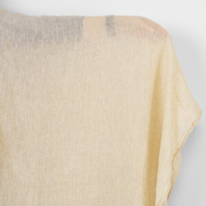 Ľanová látka priesvitná svetlokrémovo žltá, praná