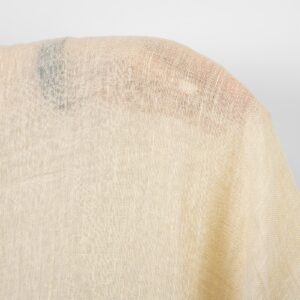 Ľanová látka priesvitná svetlokrémovo žltá, praná