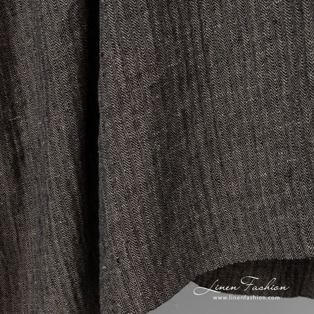 black chevron linen, herringbone.