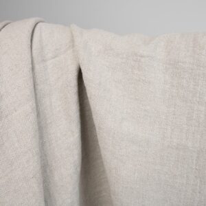 Hrubá praná ľanová látka rybia kosť béžová