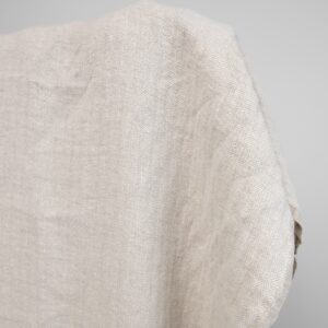 Hrubá praná ľanová látka rybia kosť béžová