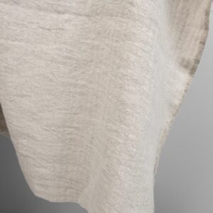 Hrubá praná ľanová látka rybia kosť béžová