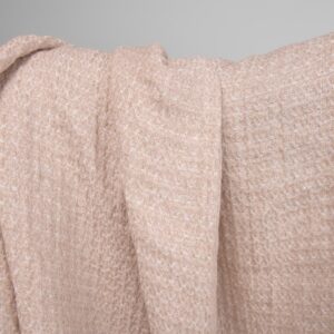 Ľanová praná hrubá svetlohnedá látka so vzorom