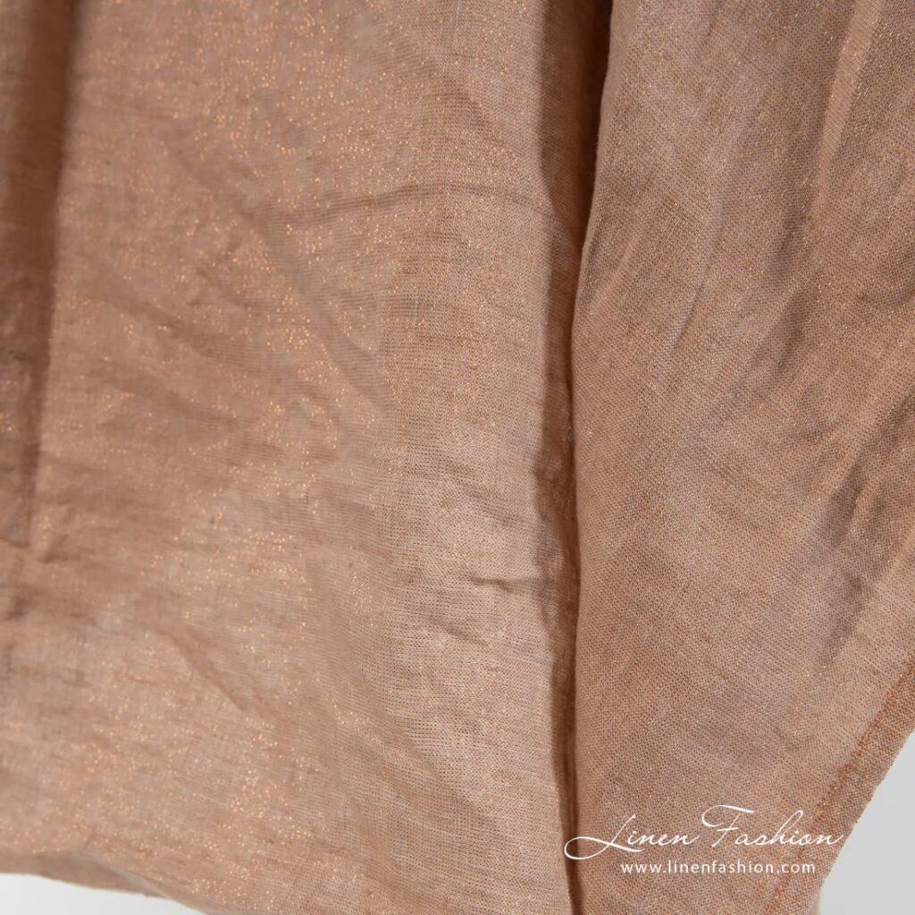 Washed linen fabric in cocoa colour.