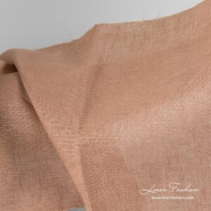 Hnedá lesklá ľanová tkanina