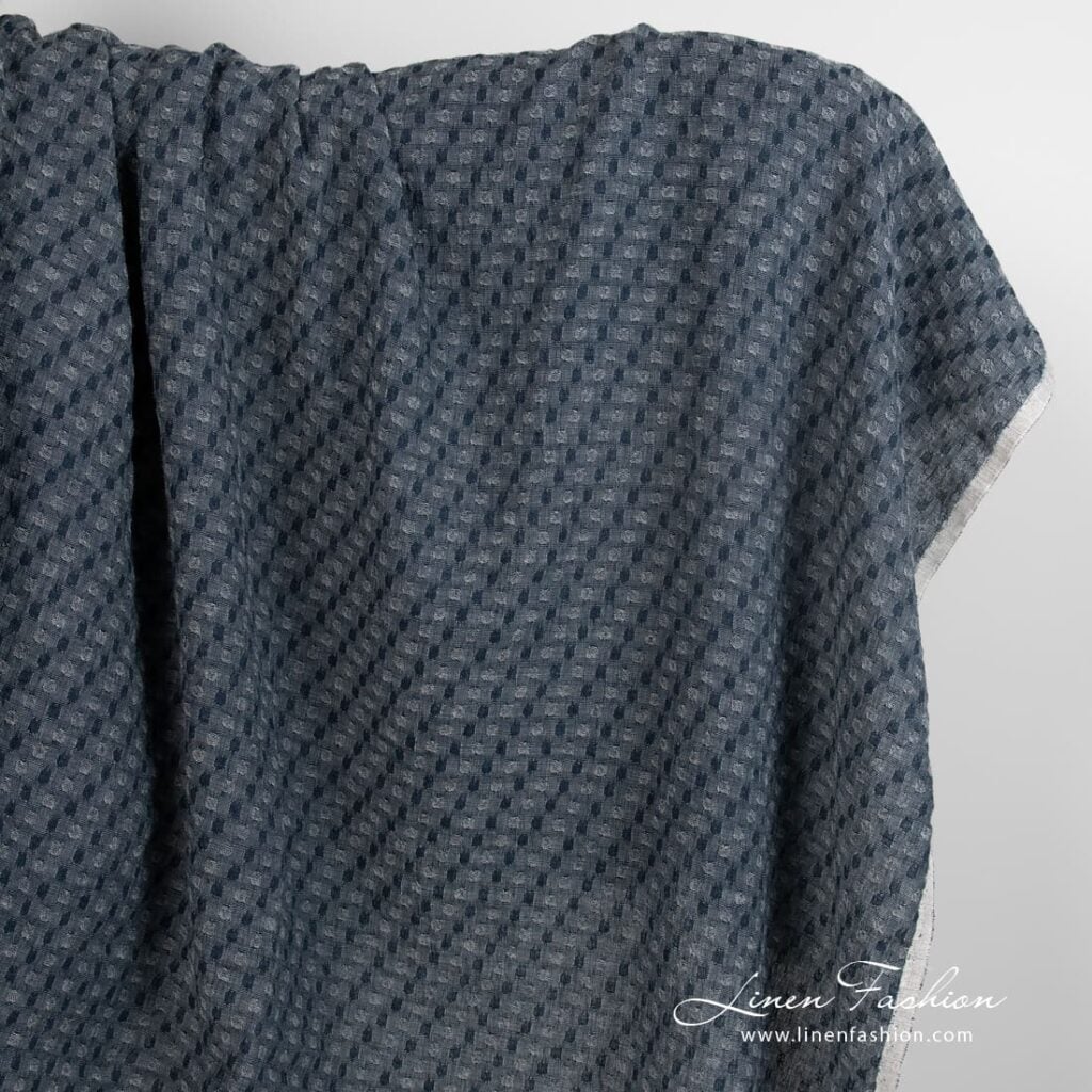 Bluish black linen wool fabric