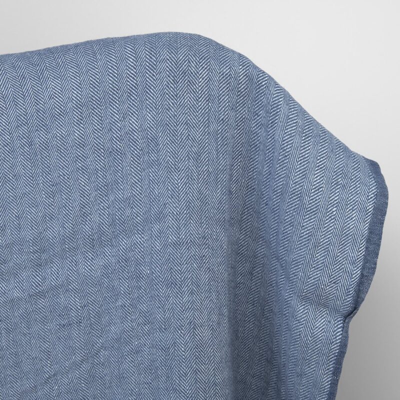 Blue and white linen fabric, washed