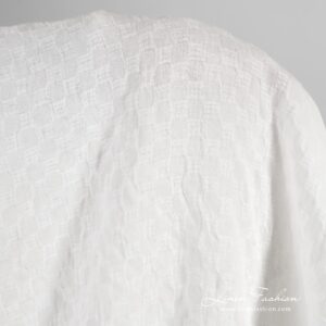Optical white linen fabric in checks, washed