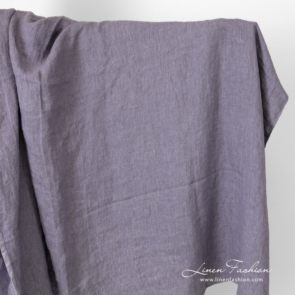 linen violet satin fabric, washed.