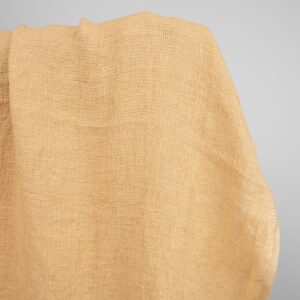 Ľanová praná vafľová tkanina zlatožltá
