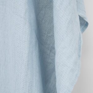 Ľanová látka bledosivomodrá vafľová, praná