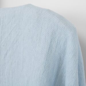 Ľanová látka bledosivomodrá vafľová, praná